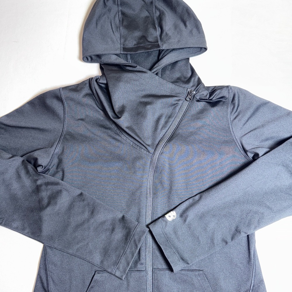 New Balance‎ Womens Heat Asym Full Zip Hoodie Black Running Jacket WJ93816 Small